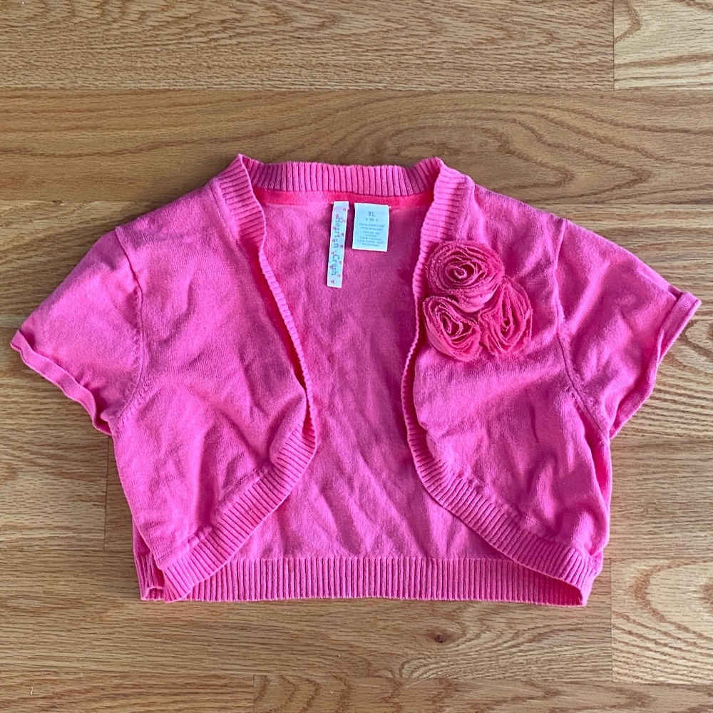 Heart-n-Crush Girls Pink Cotton Shrug--L (16)